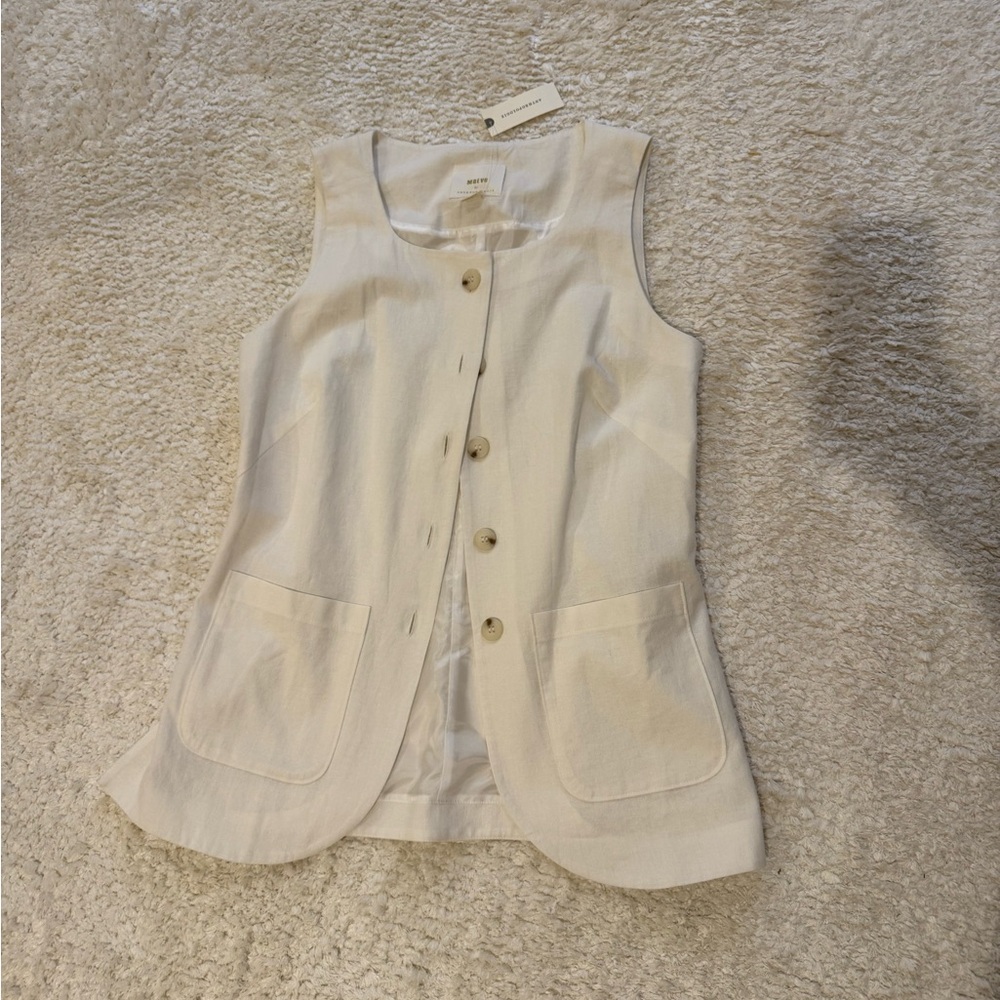 Mauve Cream Sleeveless Blouse